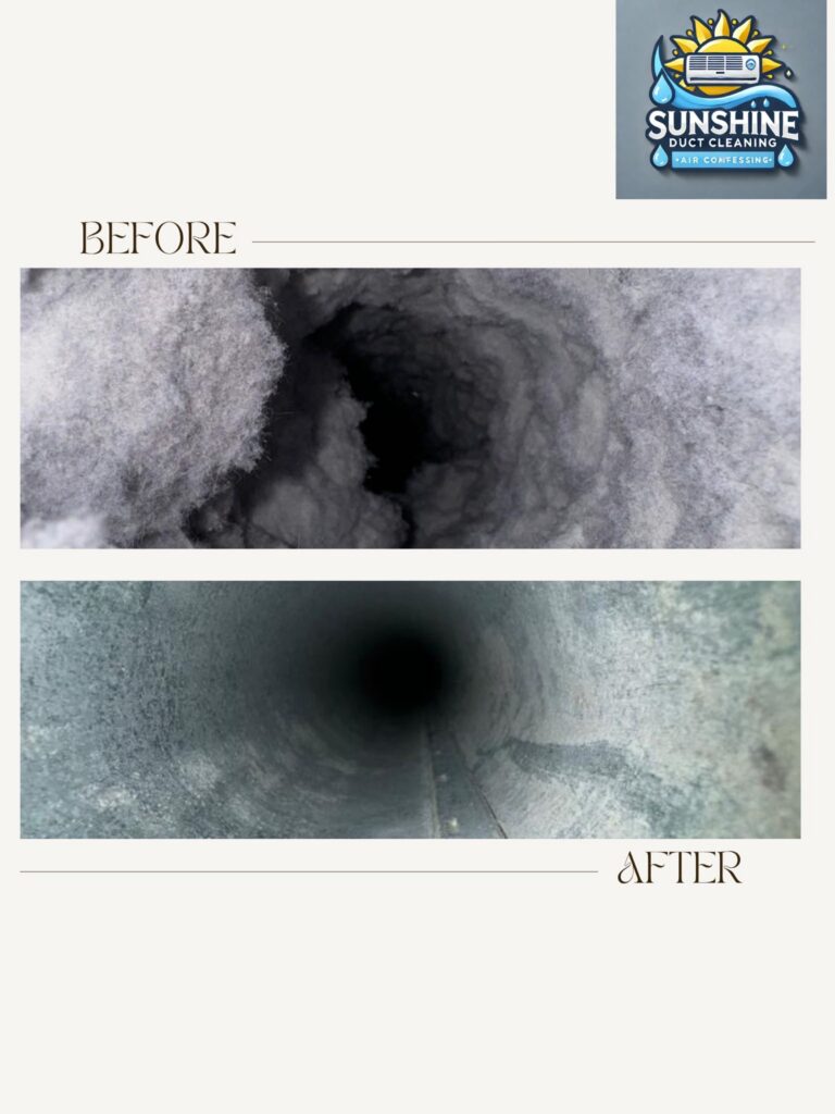 Before and after duct cleaning in Dunedin FL